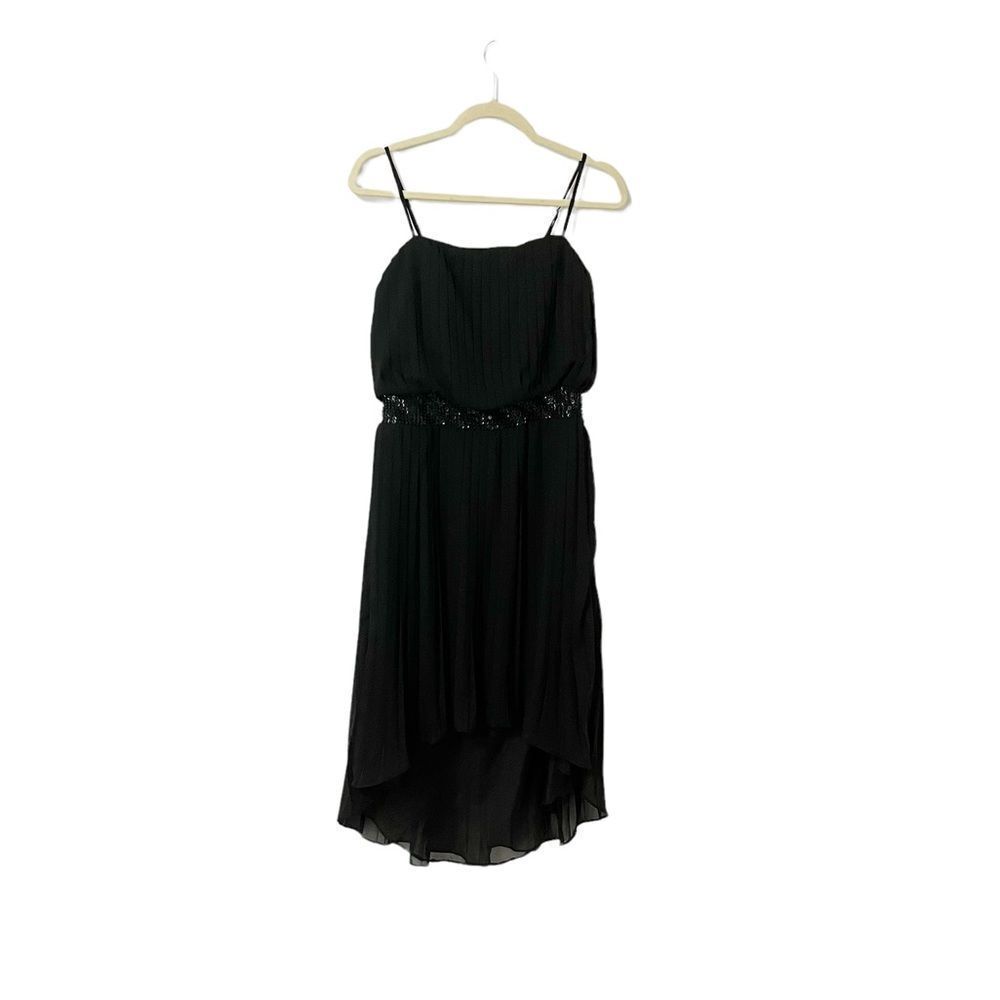 Chelsea & Theodore Black Spaghetti Strap Pleated Cocktail Dress Size M